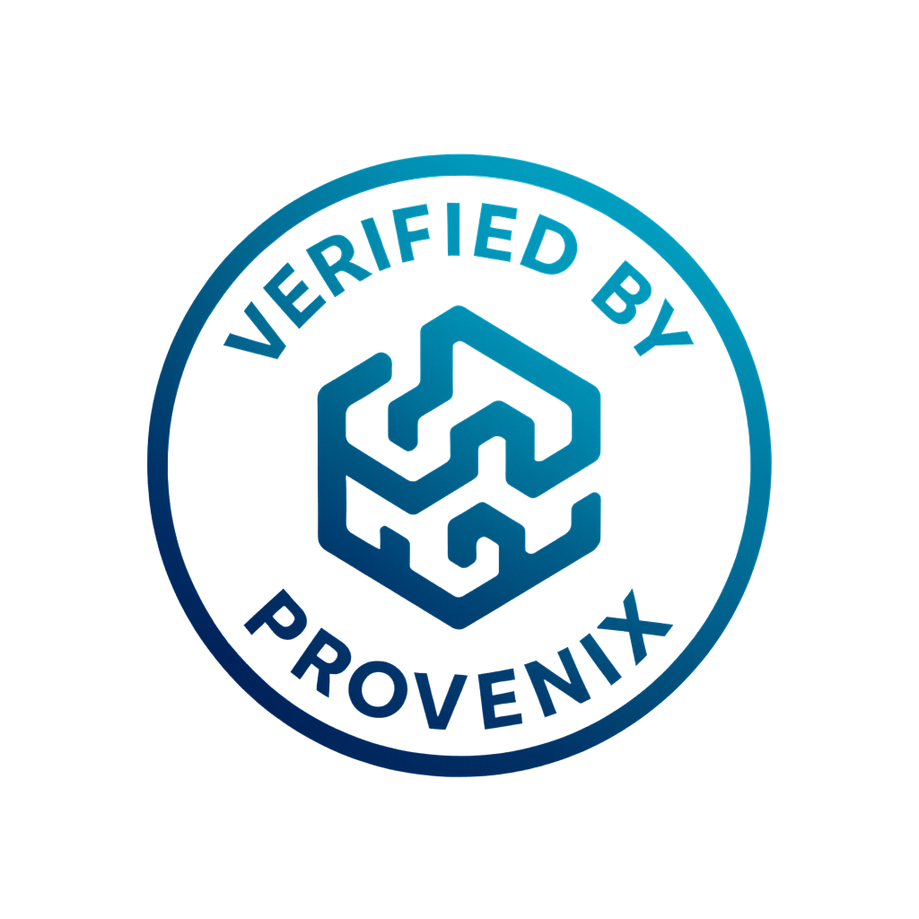 Provenix verification widget - dark theme